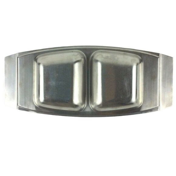 Stanley Roberts Snack Tray Divided Dish 6.5x14.5 18/8 Stainless Steel Vtg MCM - Picture 3 of 6